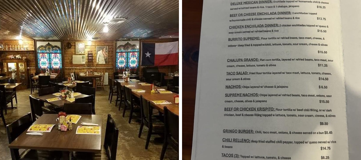 Log Cabin Inn Menu