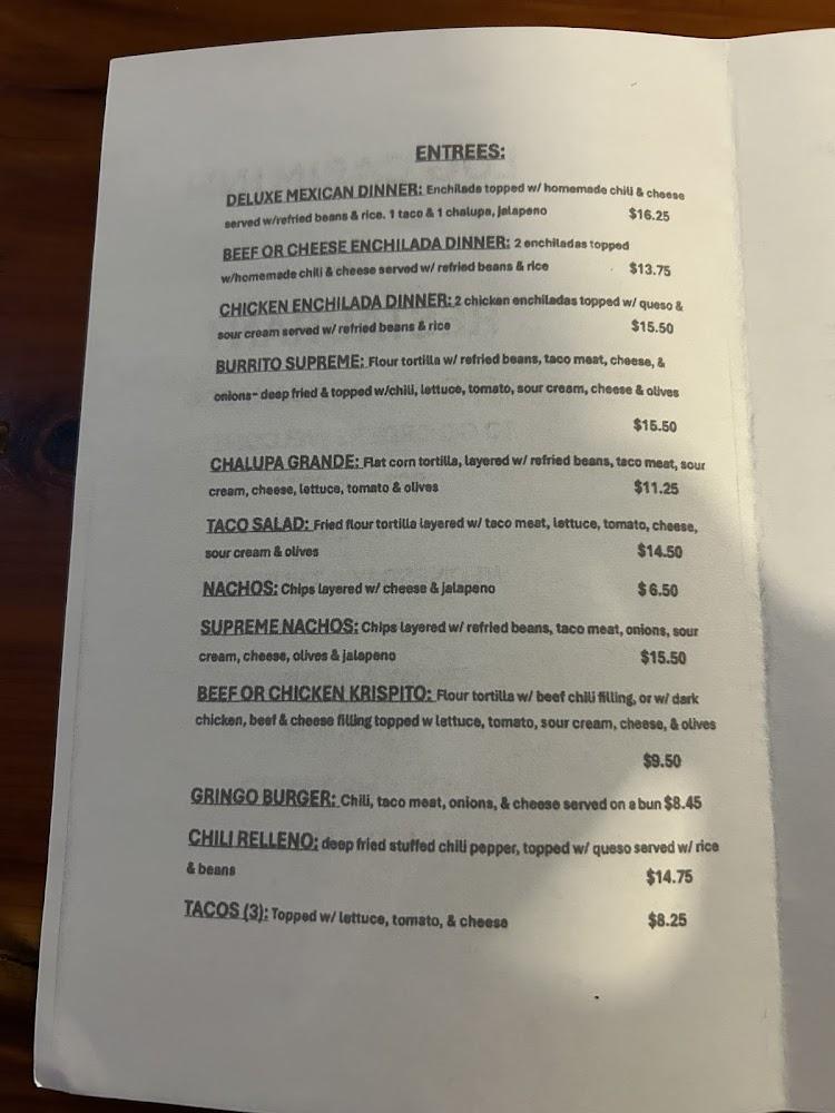 Log Cabin Inn Menu image 1